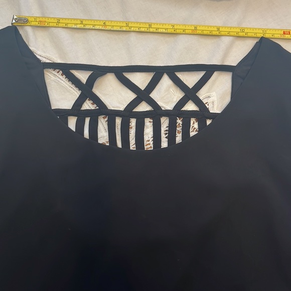 ❤️❤️❤️ WOMEN BLACK SCOOP NECK LONG SHEER SLEEVES DRESS/ X-SMALL - Picture 6 of 8